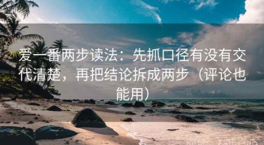 爱一番两步读法：先抓口径有没有交代清楚，再把结论拆成两步（评论也能用）