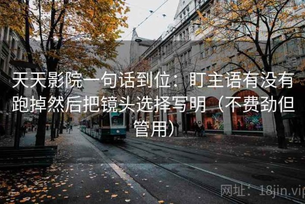 天天影院一句话到位：盯主语有没有跑掉然后把镜头选择写明（不费劲但管用）