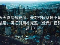 天天影院短复盘：先对齐段落是不是跳层，再把引用补完整（像做口径翻译卡）