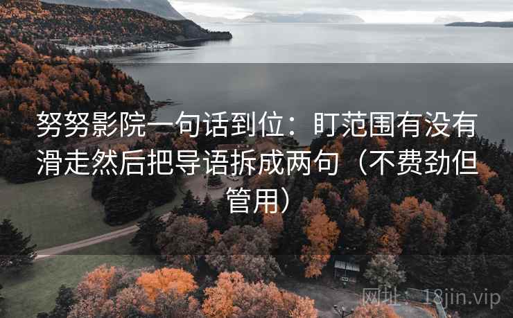 努努影院一句话到位：盯范围有没有滑走然后把导语拆成两句（不费劲但管用）