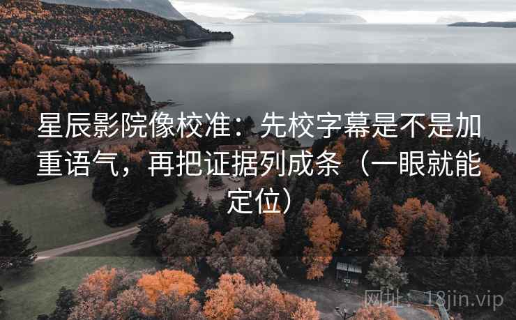 星辰影院像校准：先校字幕是不是加重语气，再把证据列成条（一眼就能定位）