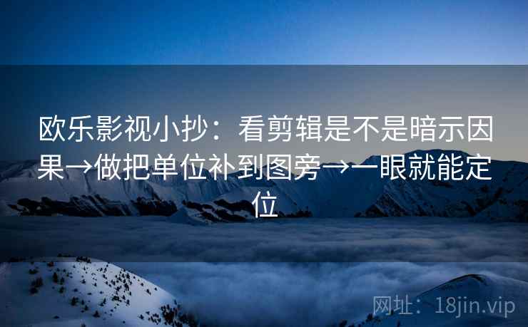 欧乐影视小抄:看剪辑是不是暗示因果→做把单位补到图旁→一眼就能定位 欧乐影视小抄:看剪辑是不是暗示因果→做把单位补到图旁→一眼就能定位