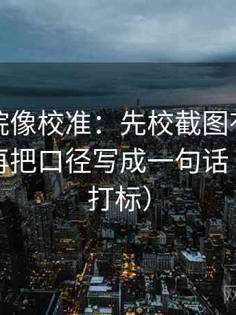 星空影院像校准：先校截图有没有缺语境，再把口径写成一句话（读前先打标）