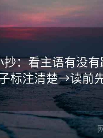 黑料网小抄：看主语有没有跑掉→做把例子标注清楚→读前先打标